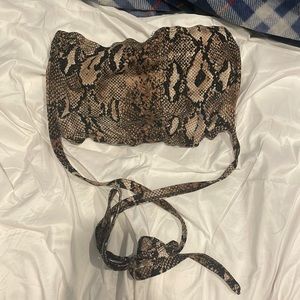 Snake skin tie around waist tube top